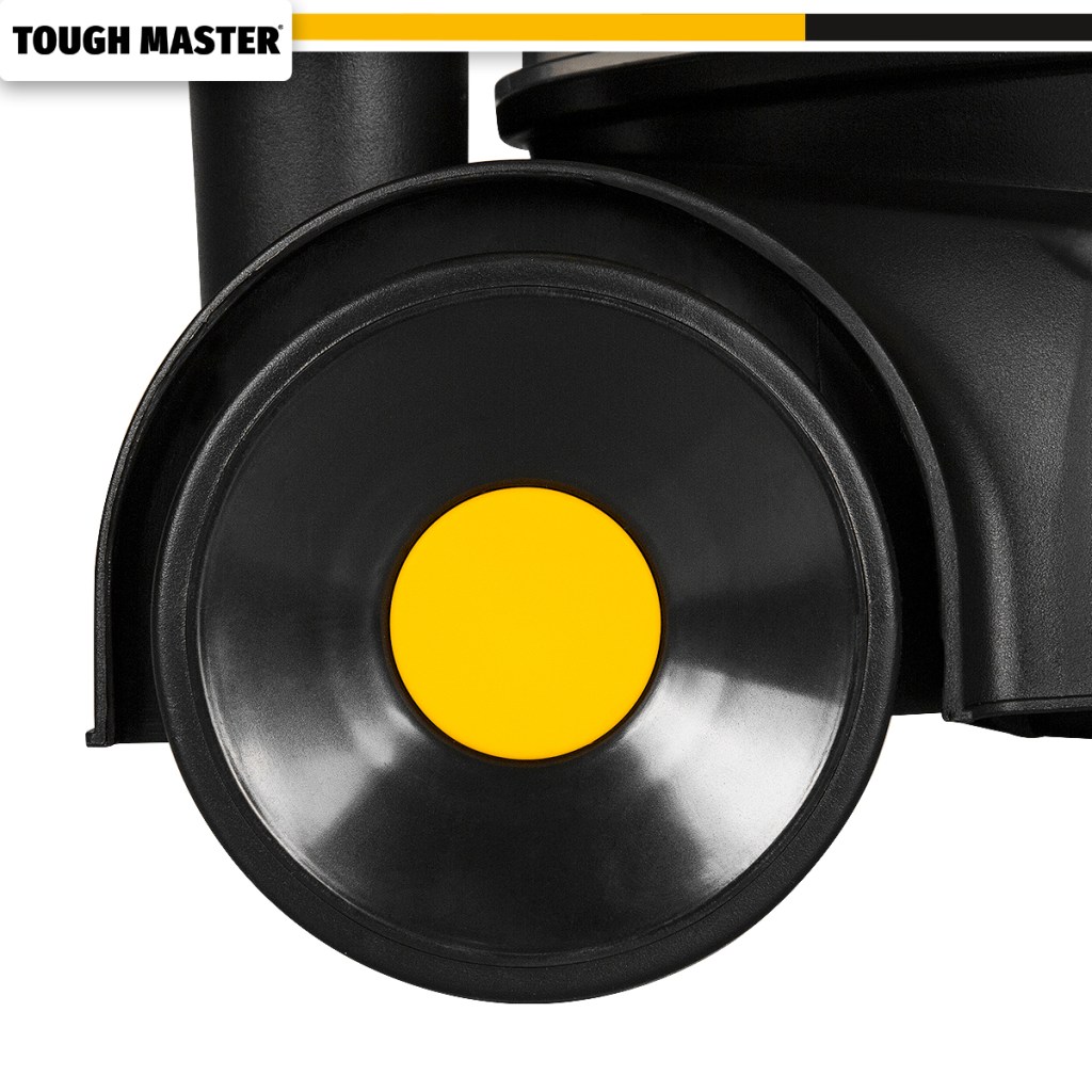 The Tough Master® TM-VC15C has two large, fixed rear wheels