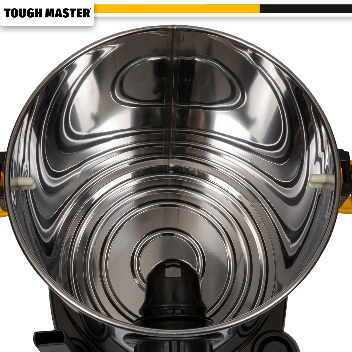 The Tough Master® TM-VC18S's metal bucket is rust- and corrosion-proof