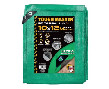 TOUGH MASTER® Water Resistant Tarpaulin 10m x 12m tarpaulin sheet – durable, reinforced