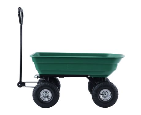 TOUGH MASTER Garden Dump Truck 75L with Tipping Function 4 Pneumatic Wheels 10