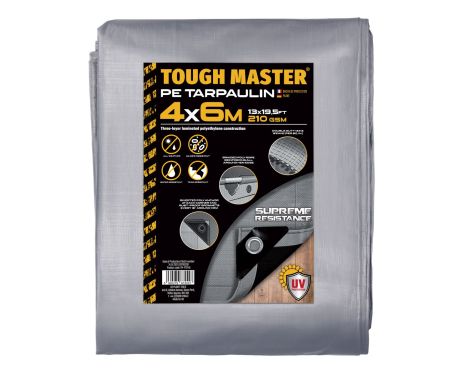 TOUGH MASTER® Water Resistant Tarpaulin 4m x 6m sheet – durable, reinforced