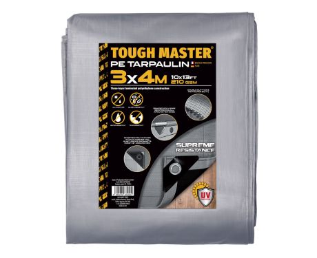 TOUGH MASTER® Water Resistant Tarpaulin 3m x 4m tarpaulin sheet – durable, reinforced