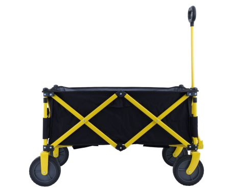 TOUGH MASTER Folding Wagon 70 kg Load Capacity, Collapsible Trolley Cart with 360° Rotating Front Wheels 7