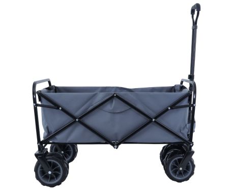 TOUGH MASTER Folding Wagon 80 kg Load Capacity, Collapsible Trolley Cart with 360° Rotating Front Wheels 7