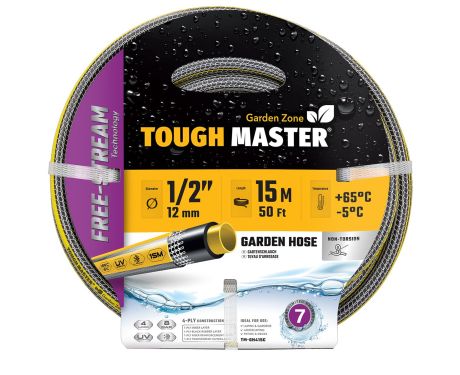 TOUGH MASTER® Garden Hose Pipe Reinforced 15m / 50ft 4 ply ½