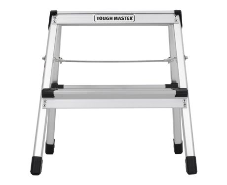 TOUGH MASTER® Folding Step Ladder Double-Sided 2 Step Aluminium Step Stool with Anti-Slip Feet - 150 Kiliograms (TM-FSS2)