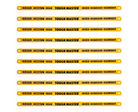 TOUGH MASTER® Hacksaw Blades 24 TPI Bi-Metal Blades for 300mm Hacksaw Frames - 10 Pieces (TM-HSB124)