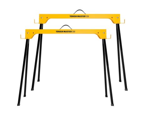 TOUGH MASTER® Pro Saw Horse Set Folding Sawhorses Lightweight & Compact with 500kg Load Capacity - 2 Pieces (TM-SH2P)