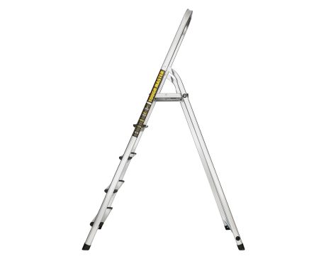 Step ladder folding aluminium & steel 5 steps top hand rail