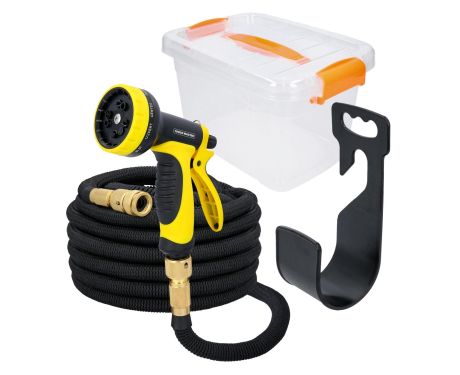 TOUGH MASTER Expanding Garden Hose anti kink with nozzle & 10 spray settings - 30m / 100ft
