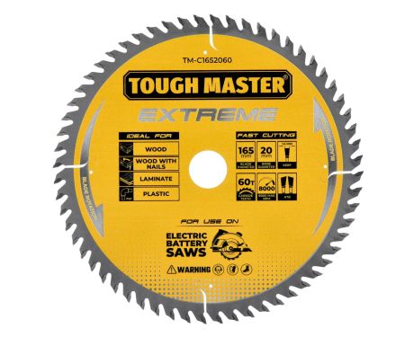 TOUGH MASTER Extreme TCT Circular Saw Blade 165mm x 20mm x 60 Teeth (TM-C1652060)