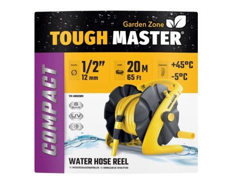 TOUGH MASTER® Hose Pipe Reel wall mounted portable has 20m hose, lightweight