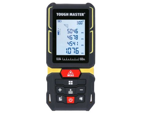 TOUGH MASTER® Laser Distance Measurer Laser Distance Meter 60M LCD with 2 x AAA batteries (TM-LDM60)