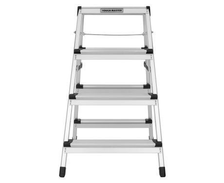 TOUGH MASTER Folding Step Ladder Double-Sided 4 Step Aluminium Step Stool with Anti-Slip Feet | TM-FSS4