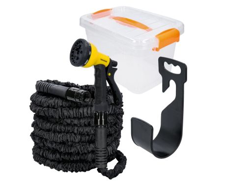 TOUGH MASTER Expanding Garden Hose anti kink with nozzle & 8 spray settings - 30m / 100ft