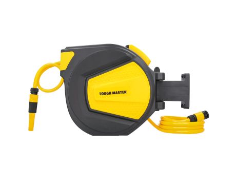 TOUGH MASTER® Retractable Hose Reel Automatic, Wall-Mounted Hose Pipe - 20 Metres (TM-HRA22M)