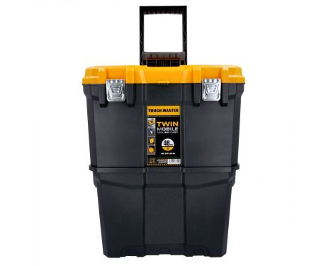 TOUGH MASTER® Heavy Duty Rolling Storage Toolbox & Organiser Box with Foldable Handle & Removable Top Storage 