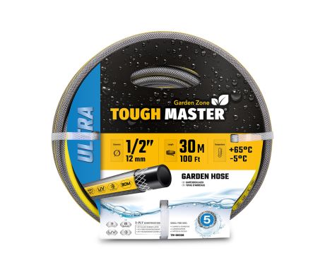 TOUGH MASTER® Garden Hose Pipe Reinforced 30m / 100ft 3 ply anti kink