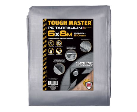 TOUGH MASTER® Water Resistant Tarpaulin 6m x 8m tarpaulin sheet – durable, reinforced