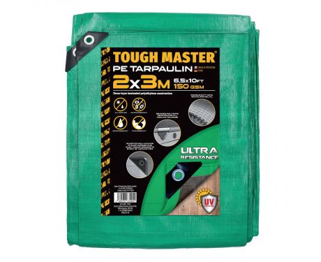 TOUGH MASTER® Water Resistant Tarpaulin 2m x 3m sheet – durable, reinforced