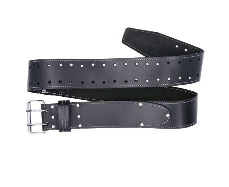 TOUGH MASTER® Black Genuine Leather Work Belt Double Pin - 67 Millimetres (TM-215LB)