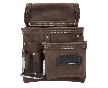 TOUGH MASTER® Suede Leather Tool Pouch 6 Pockets - 1.6-1.8 Millimeters (TM-318SP)