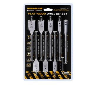 TOUGH MASTER® Paddle Flat Wood Drill Bit Set with Extension & Hex Key - 9 Pieces (TM-FDB9)