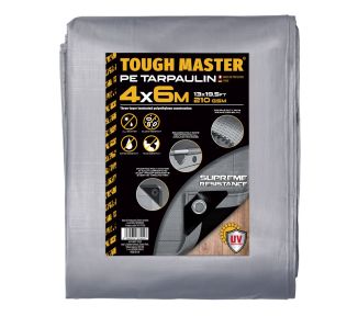 TOUGH MASTER® Water Resistant Tarpaulin 4m x 6m sheet – durable, reinforced