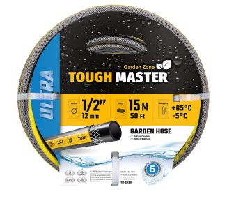 TOUGH MASTER® Garden Hose Pipe Reinforced 15m / 50ft 3 ply ½" anti kink