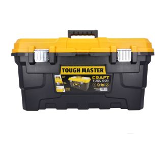 TOUGH MASTER® UPT-4032 22" Heavy Duty Plastic Craft Tool Box With Tray & Compartment Organiser