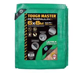 TOUGH MASTER® Water Resistant Tarpaulin 6m x 8m sheet – durable, reinforced