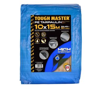 TOUGH MASTER® Water Resistant Tarpaulin 10m x 15m sheet – durable, reinforced