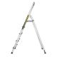 Step ladder folding aluminium & steel 5 steps top hand rail