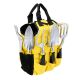 TOUGH MASTER® Garden Tool Set Aluminium with Narrow Shovel, Trident, Three-Tooth Rake, Seedling Opener & Storage Bag - 5 Pieces (TM-GTA5B)