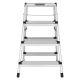 TOUGH MASTER Folding Step Ladder Double-Sided 4 Step Aluminium Step Stool with Anti-Slip Feet | TM-FSS4