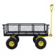 TOUGH MASTER Garden Cart 350 kg with Drop Down Sides 4 Wheels 10" Tires 180° Rotating Handle Steel Frame | TM-MGC350