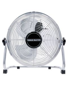 TOUGH MASTER Industrial Fan 12" Inch, Portable Floor Fan, High Velocity Drum Fan with 3 Speeds, Steel Body, Adjustable Head