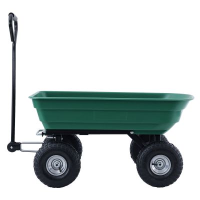 TOUGH MASTER Garden Dump Truck 75L with Tipping Function 4 Pneumatic Wheels 10" & 250KG Load Capacity | TM-GDC250P