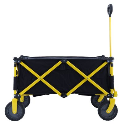 TOUGH MASTER Folding Wagon 70 kg Load Capacity, Collapsible Trolley Cart with 360° Rotating Front Wheels 7" | TM-FWC72