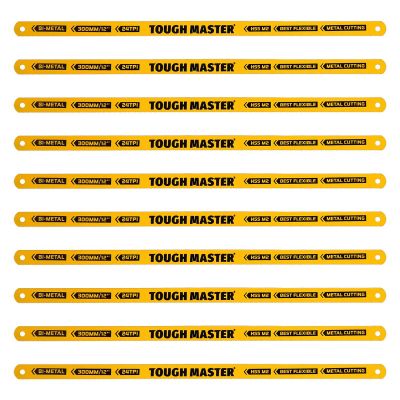 TOUGH MASTER® Hacksaw Blades 24 TPI Bi-Metal Blades for 300mm Hacksaw Frames - 10 Pieces (TM-HSB124)