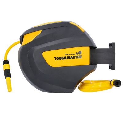 Retractable Hose Reel with automatic Hose return. Wall-mounted, Durable, UV-resistant