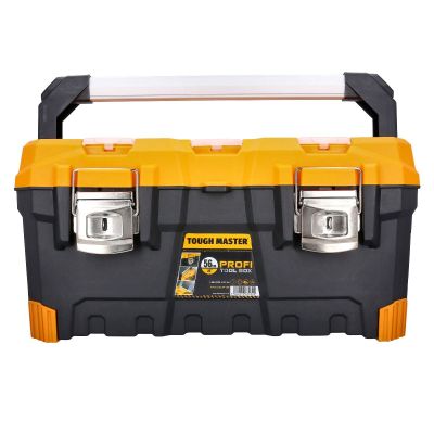 TOUGH MASTER® Tool Box / Tool Chest 22" / 56cm Portable with Handle, Tool Tote Tray & Compartments