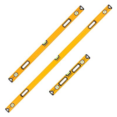 Tough Master 3 Piece PRO Spirit Level Set, Magnetic, 3 Vial High Accuracy, Front View Vial, Aluminium Shockproof Tool, 1800mm, 1200mm & 600mm